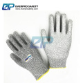 Anti Cut Level 5 HPPE Liner PU Coated Work Glove with EN388/4543C